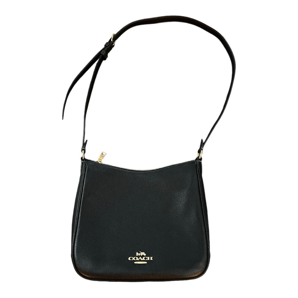 COACH Ellie File Black Leather Shoulder Bag Purse Pebbled Leather EUC